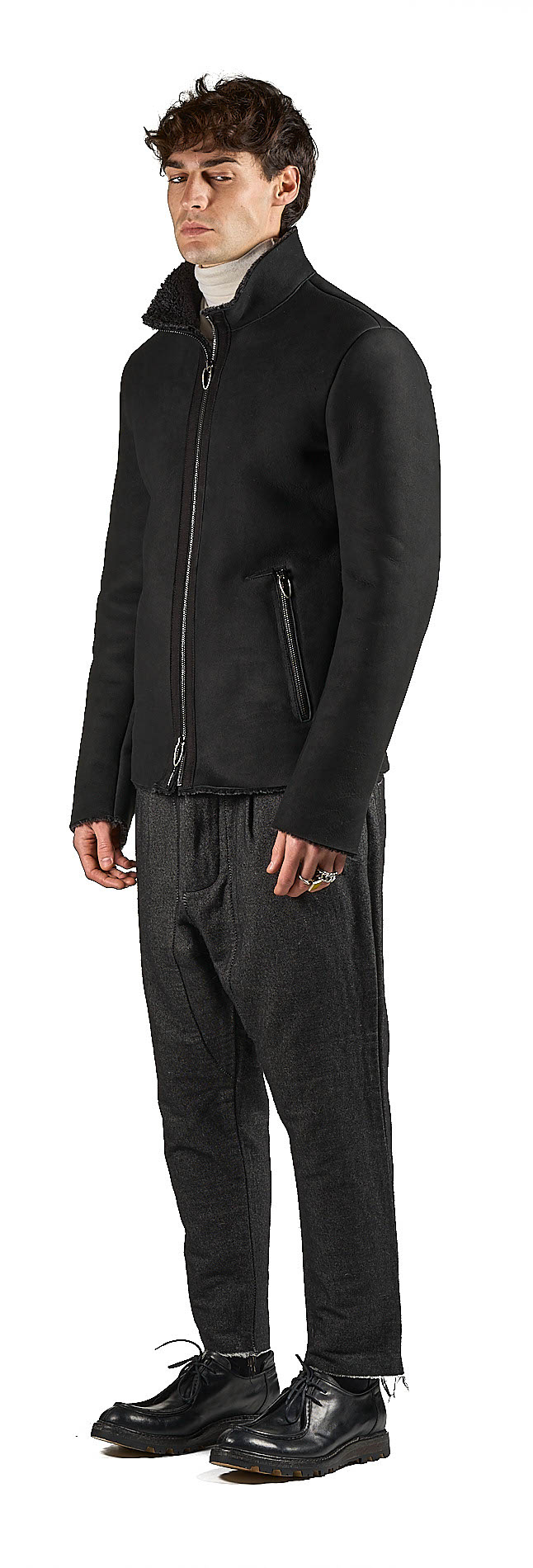 DANIELE BASTA LEATHER AND SILVER JACKET 